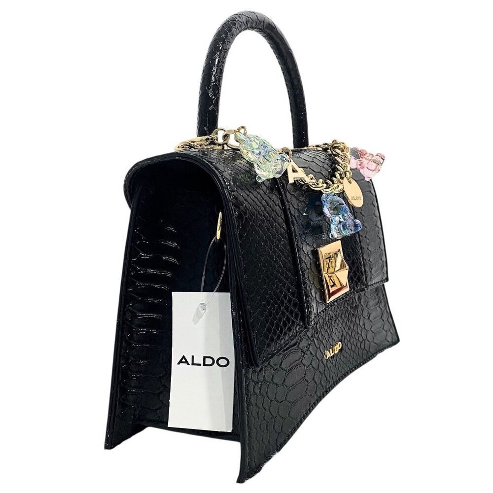 Aldo Special Edition Gummy Bear Heart Coin Case Cherries Charm Black Handbag - Picture 6 of 12